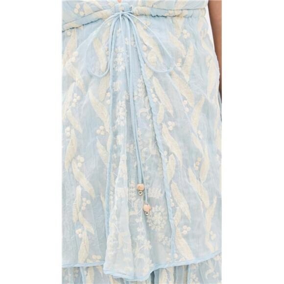 Sabina Musayev Bessie Mini Dress Aqua Chiffon Embroidered Coquette Girl Feminine - Picture 6 of 6